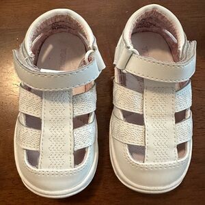 White leather sandals